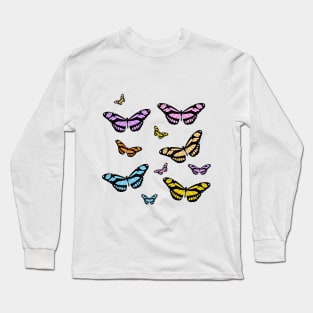 Pastel Butterflies Long Sleeve T-Shirt